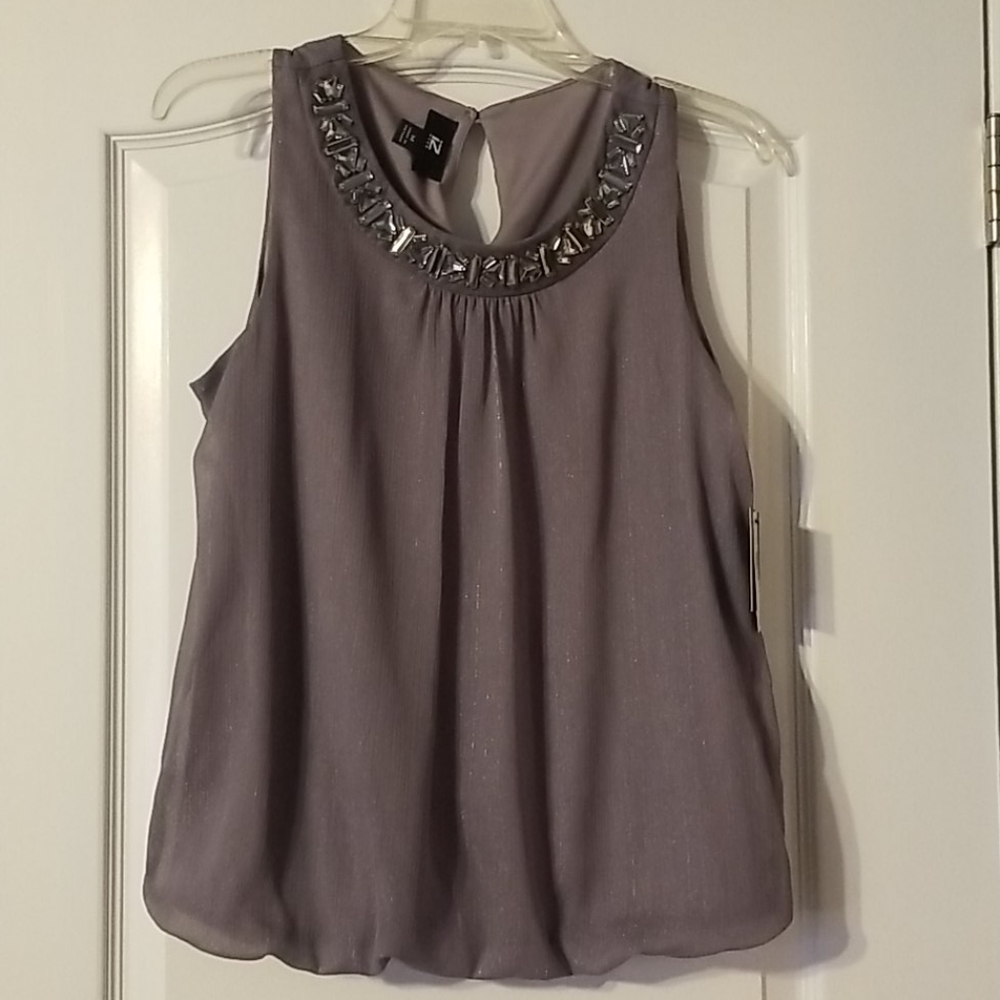 Shimmery jeweled sleeveless top